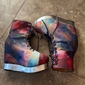 Platform Black Milk Jeffrey Campbell Galaxy Boot size 6